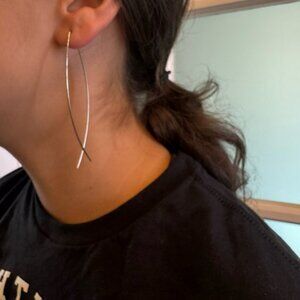Sleek Silver Modern Earrings